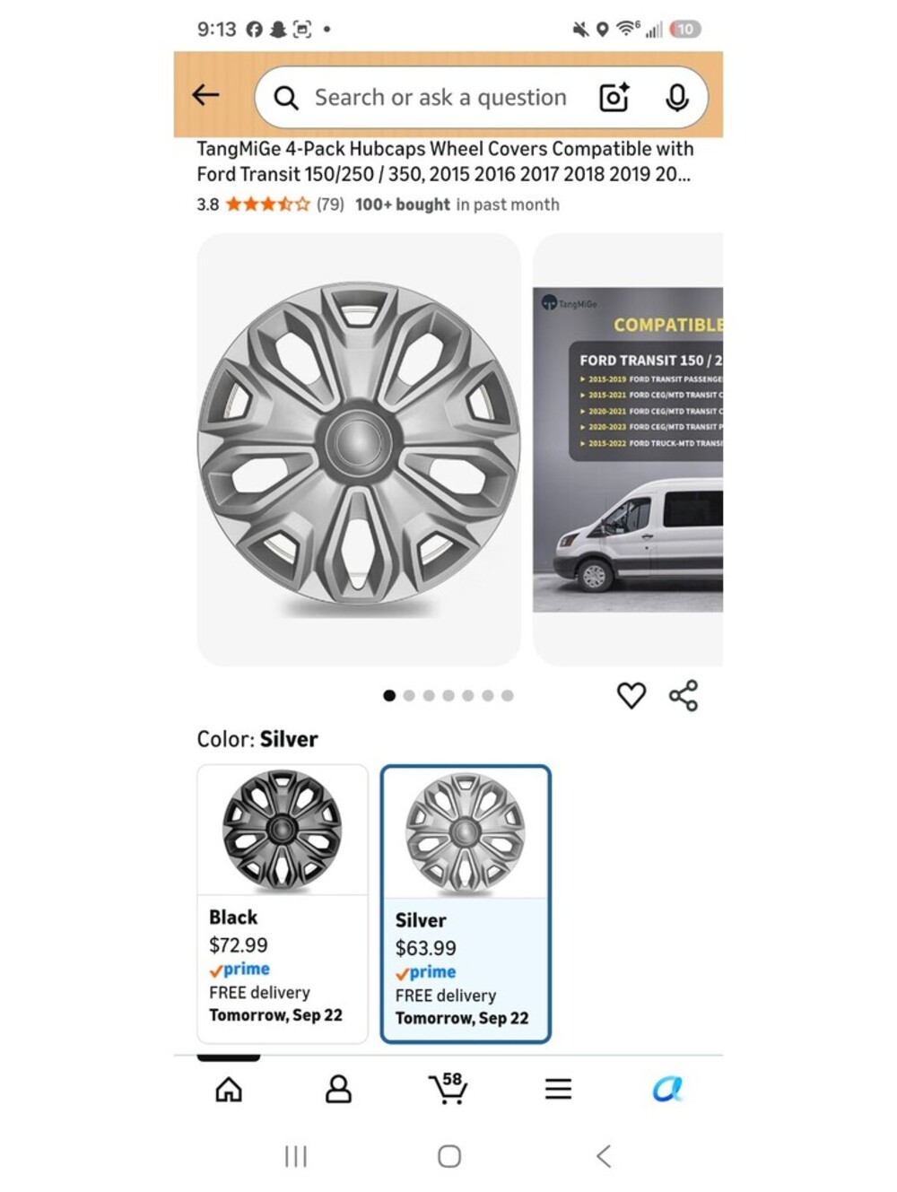 4 pack Ford transit wheel covers